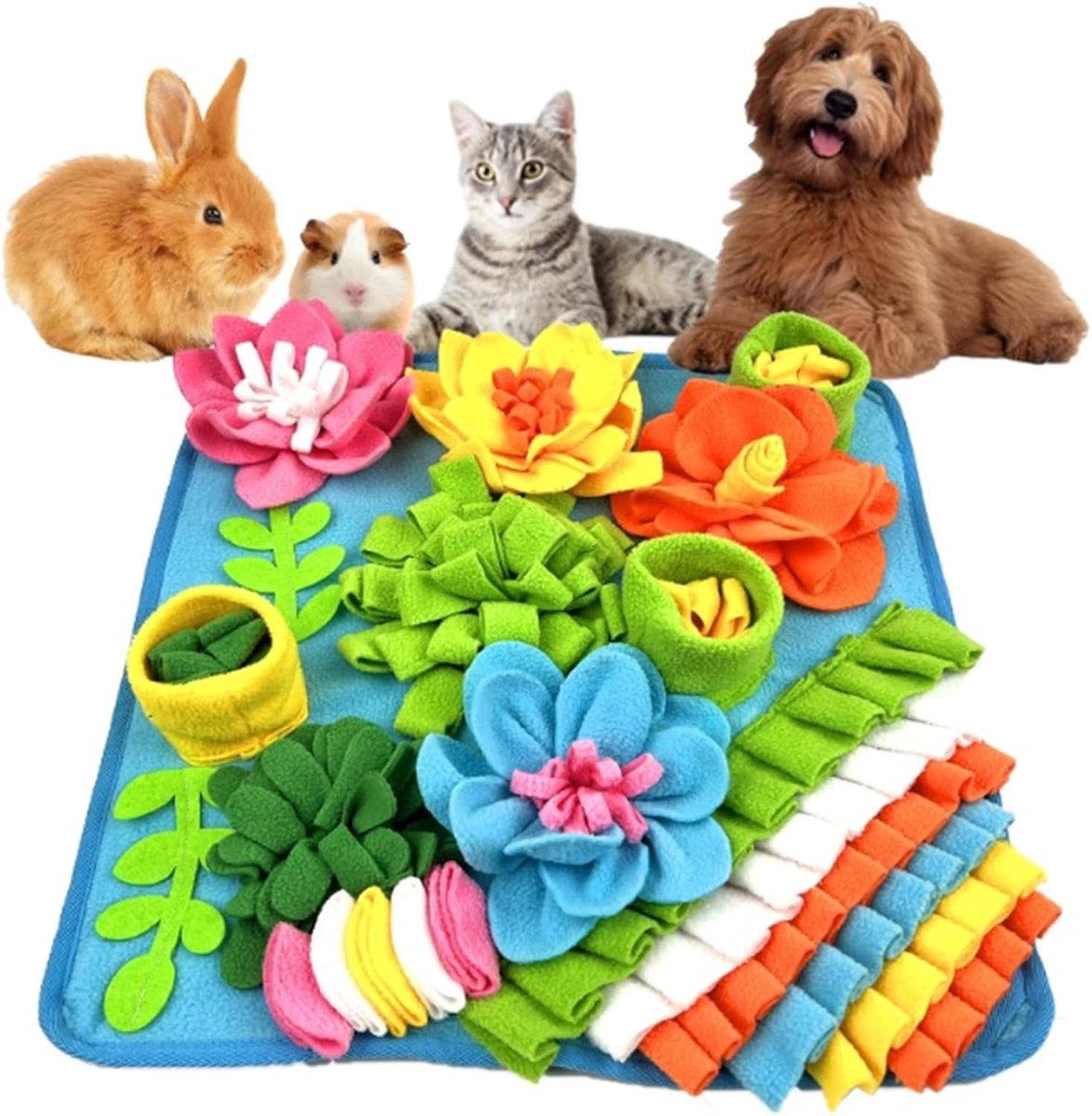 Snuffelmat Hond - 40*40cm - Snackmat - Snuffelmat voor huisdieren - Training voor huisdieren - Speelmat voor huisdieren -Denkspel hond - Voermat - Slowfoodmat - Anti Schrok - Speelgoed voor huisdieren - Geschikt voor katten en honden - Groen