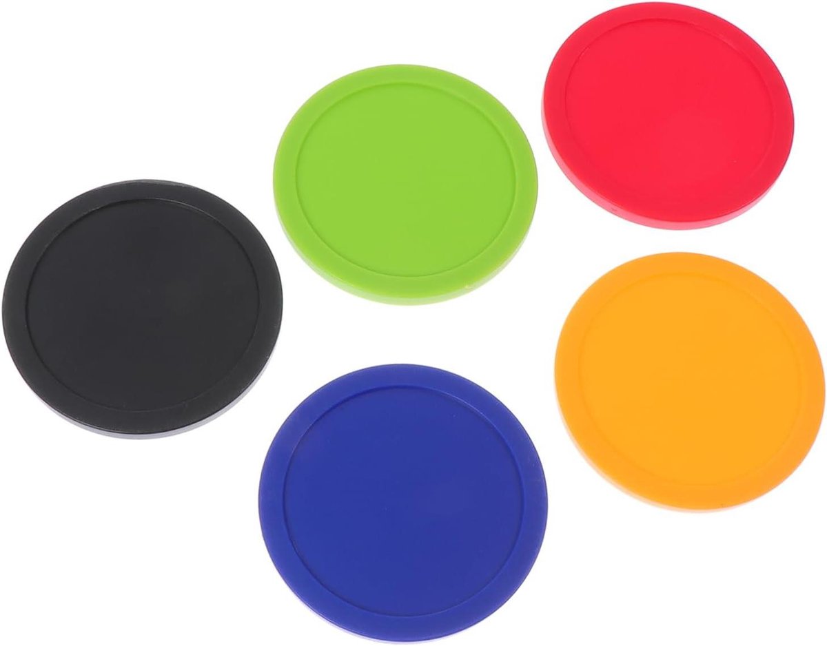 Mini Air Hockey Pucks - Vervangende Schijven - Tafelspel Plezier - Duurzaam Kunststof - 5 Stuks - Diverse Kleuren