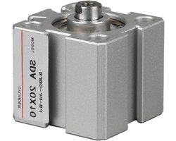 Luchtcilinder - Dubbel effect - Industriële Automatisering - Compact Ontwerp - Slag 50 mm Boring 40mm - Zilverkleurig
