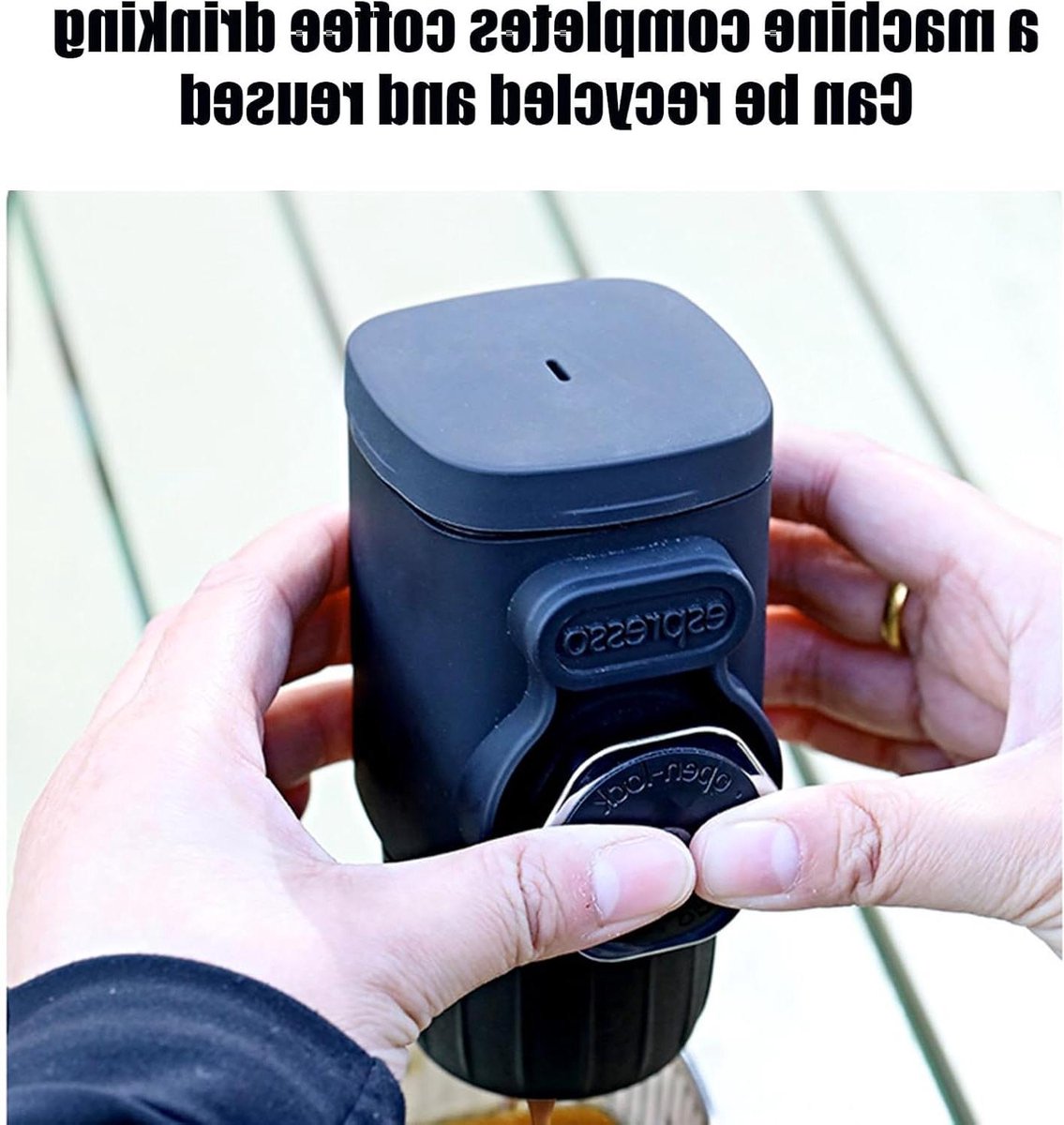 Handmatige Koffiemaker - Reis Espresso - Koffie Zetten - 15 Bar Druk - Compact Ontwerp - Wit