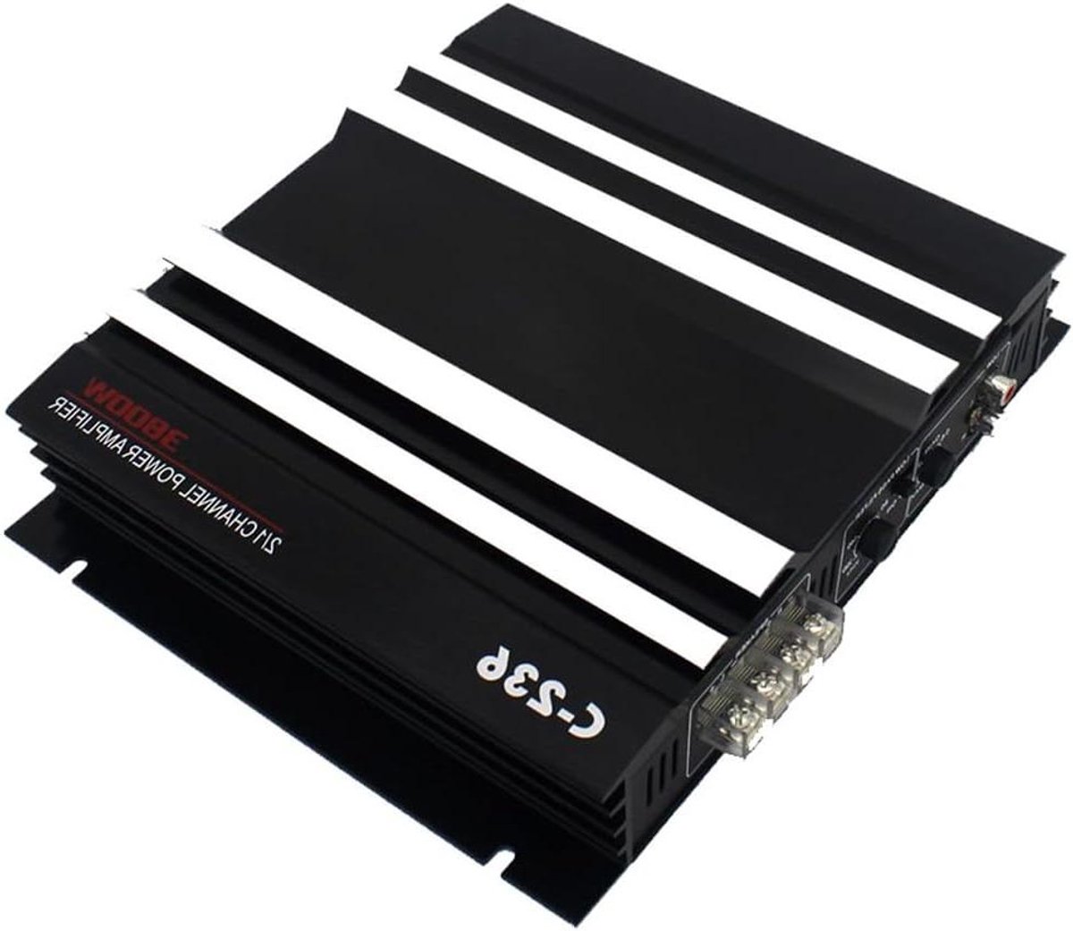 Auto Audio Versterker - 2-Kanaals - Muziek Geluid - Overbrugbaar Vermogen - 3800W Hoog - Zilver