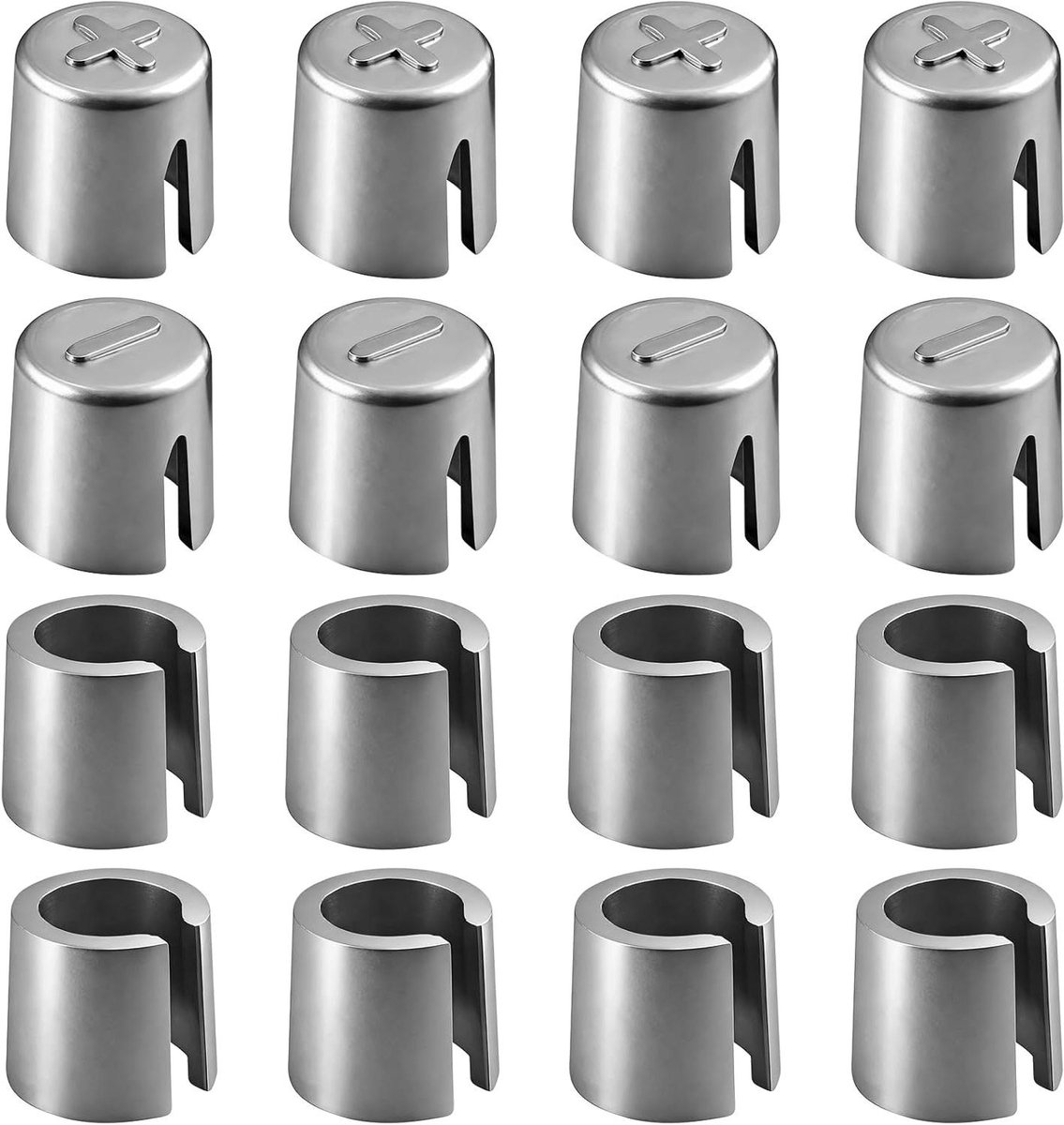 Accupool Adapters - Batterij Connectoren - Veilige Stroomverbinding - Aluminiumlegering - 8 Paar - Zilver