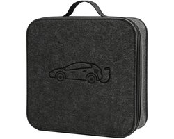 Laadkabel Opbergtas - Draagbare Lader Tas - Auto Organiseren - Vochtbestendig Ontwerp - 37 cm Rond - Zwart