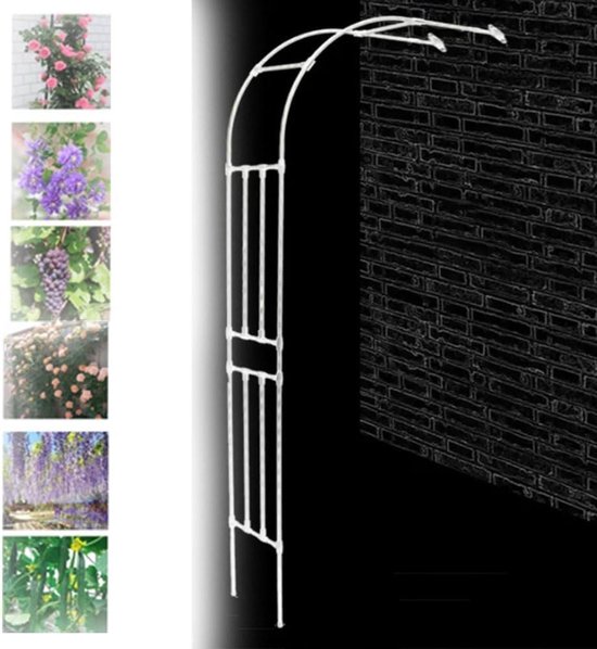 Tuinboog - Klimplantsteun - Decoratie - Half gebogen ontwerp - 2.2x2.4m - Wit