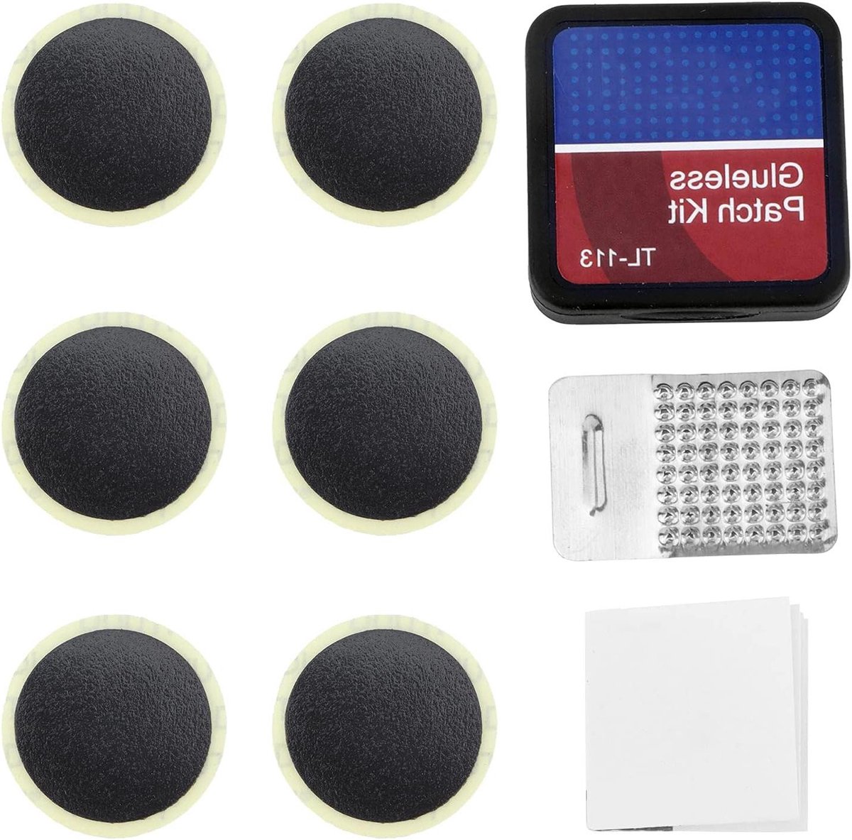 Fietsband Reparatie - Bandenplak Set - Binnenbanden Plakken - Lijmvrij Aanbrengen - 6 Stuks - Zwart