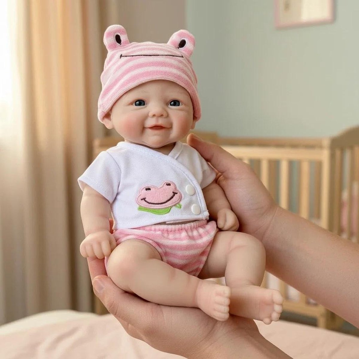 Baby Pop Meisje - Realistische Pop - Rollenspel Speelgoed - Volledig Siliconen Lichaam - 30 cm - Wit Roze