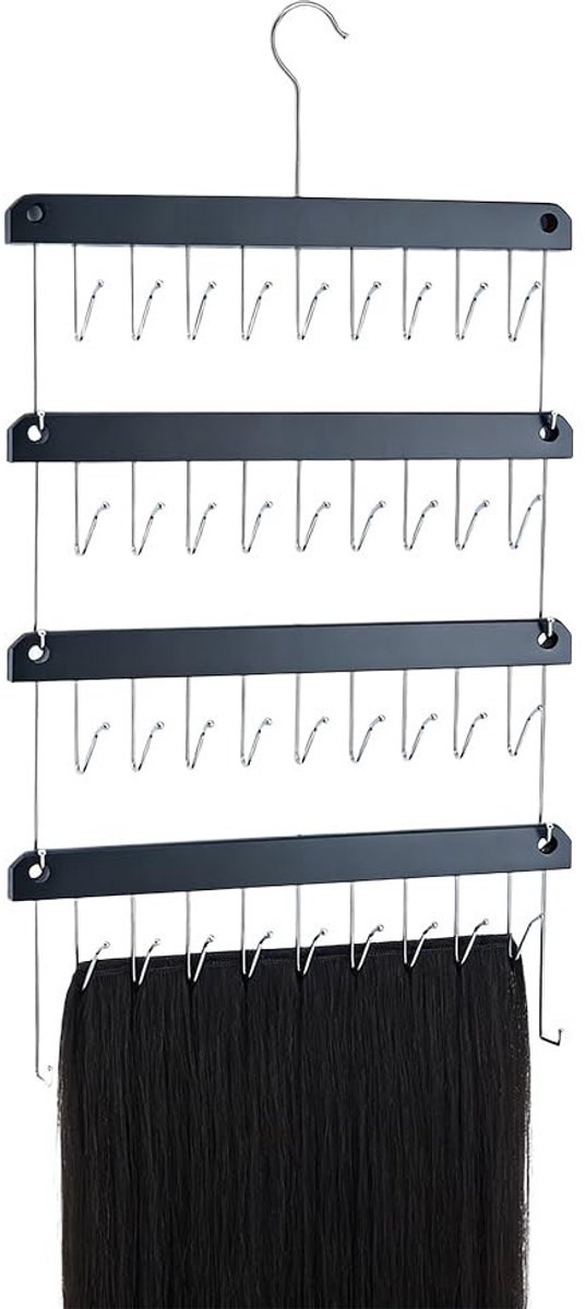 Dailygoods - Houten Haarverlenging Houder met Draaibare Haak en Stapelbaar Ontwerp