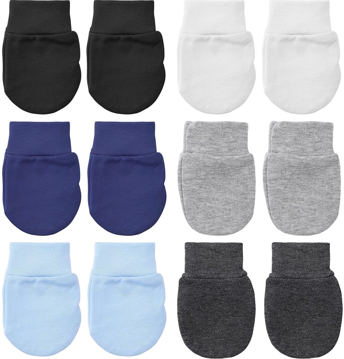 Dailygoods - Dailygoody - Wanten voor pasgeborenen - Babyhandschoenen - Zacht katoen - Uniseks - Warm houden - 6 paar - Geschikt voor 0-6 maanden