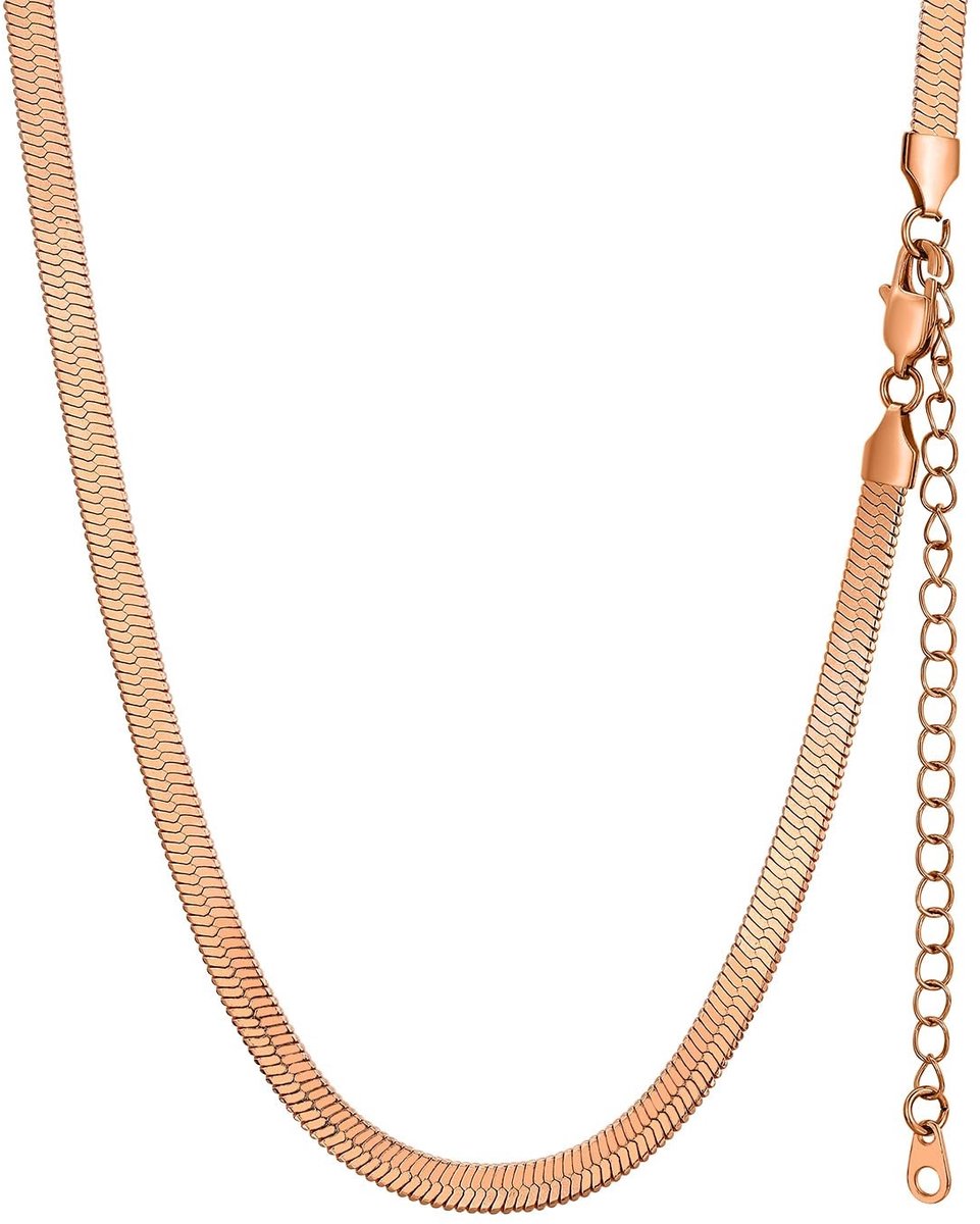 Dailygoods - Slangketting Roestvrij Staal Uniseks voor Dames en Heren