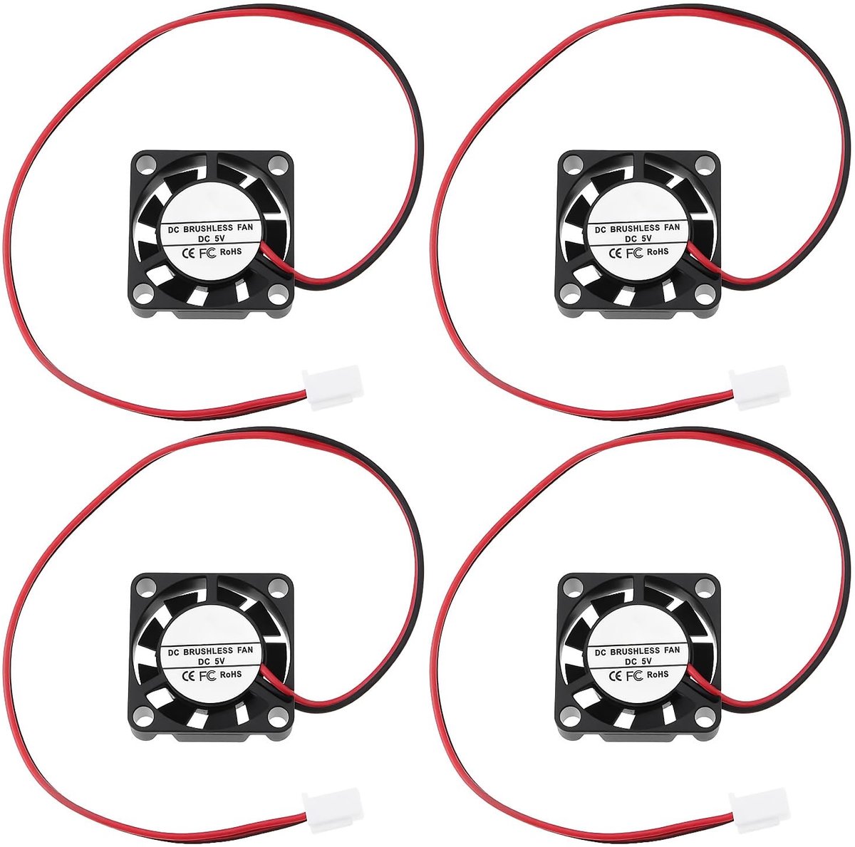Dailygoods - 4 Stuks Mini Borstelloze Ventilator DC 5V/6V