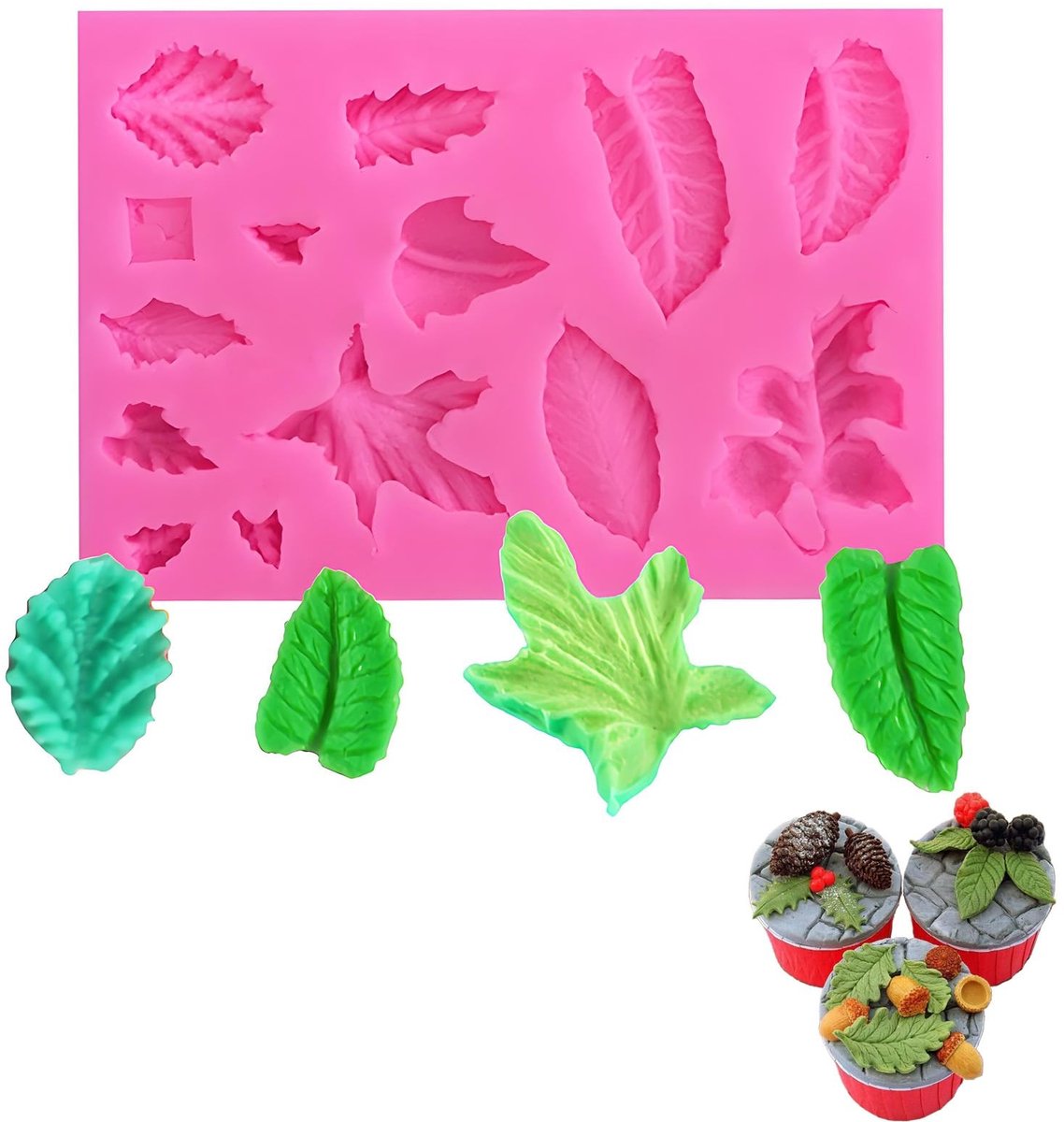 Dailygoods - 3D Siliconen Vorm voor Bladvormige Taartdecoratie