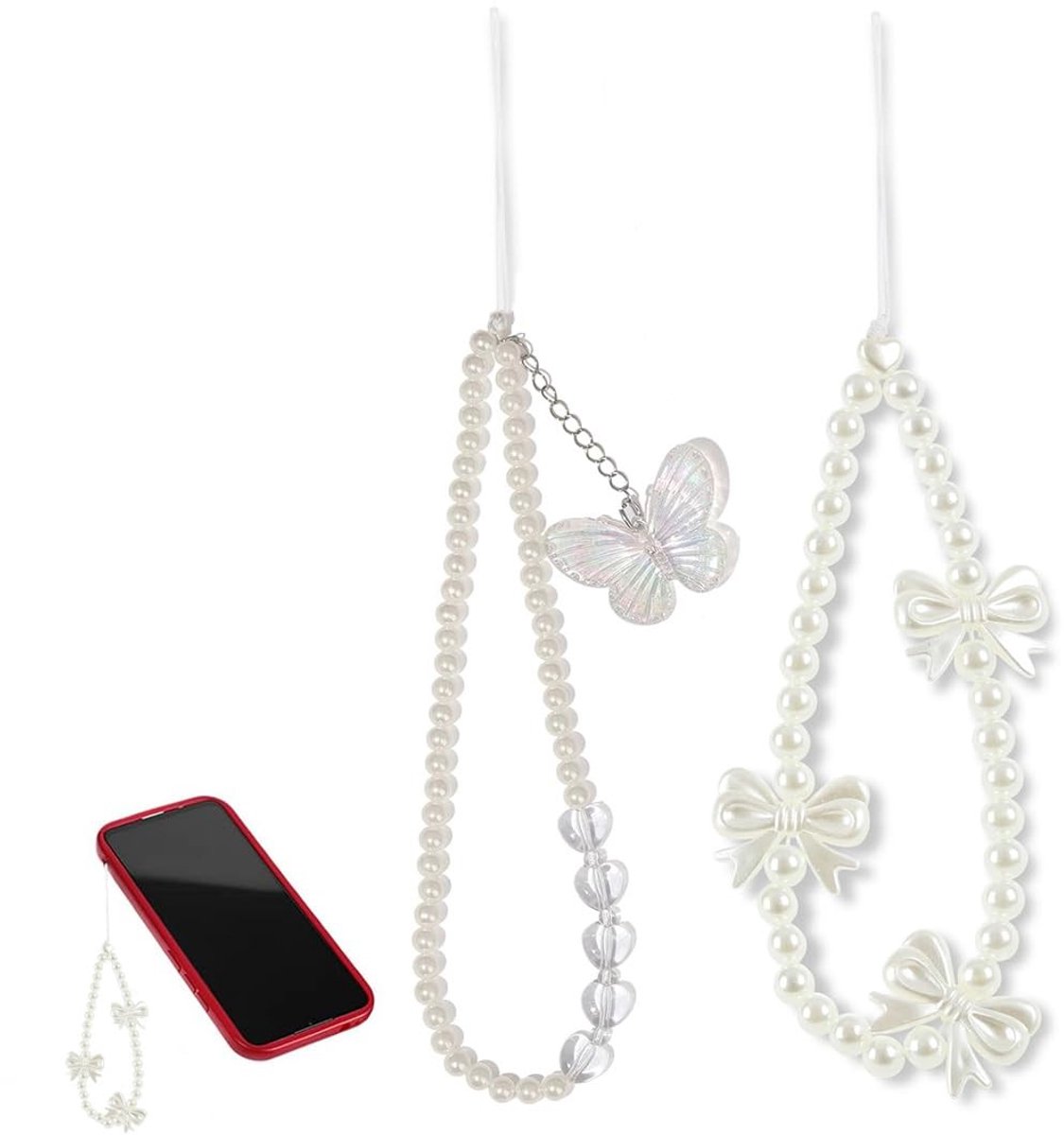 Dailygoods - Elegante Mobiele Telefoonketting met Parel