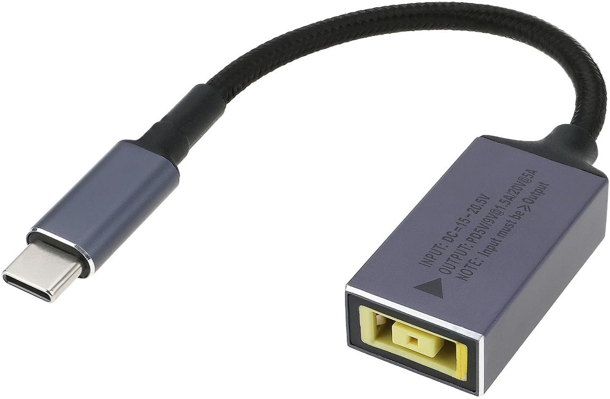 Dailygoods - USB-C Oplaadkabel voor Lenovo Laptops, 100W, 140 mm