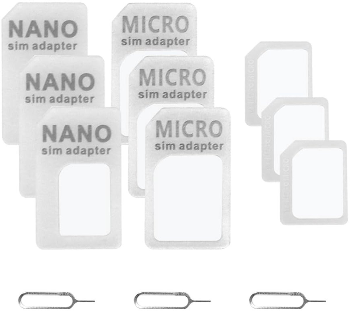 Dailygoods - 4-in-1 SIM-kaartadapterset met Uitwerppin