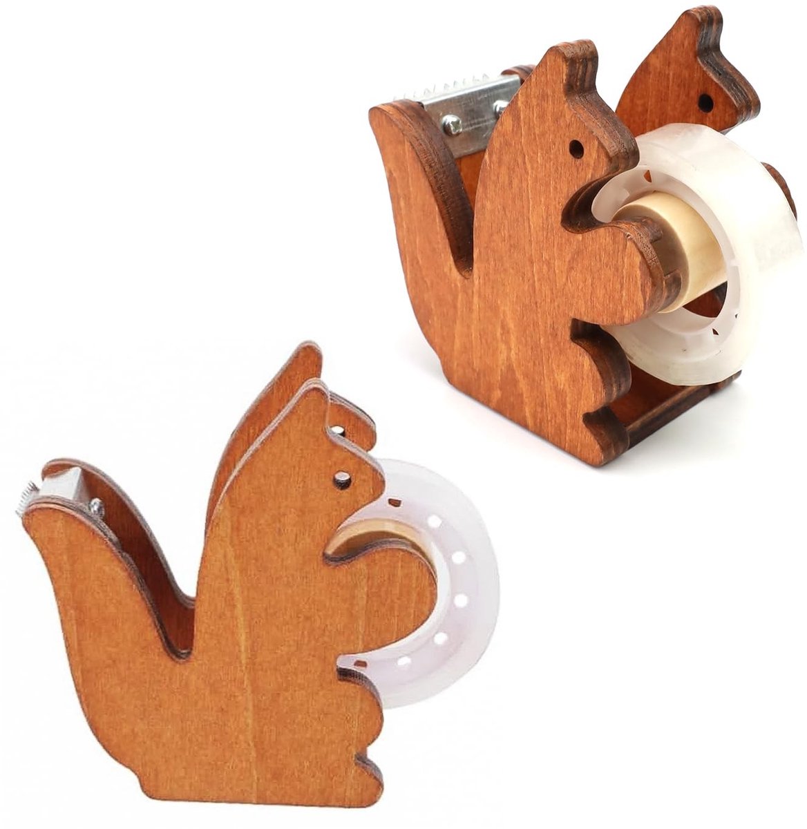 Dailygoods - Plakbanddispenser in Eekhoornvorm van Hout