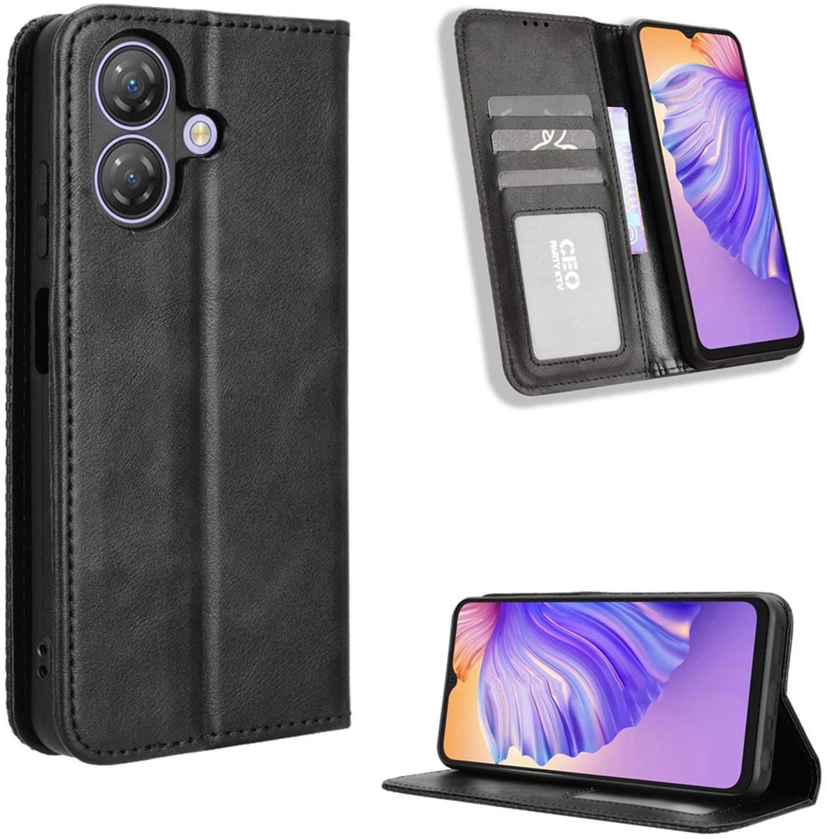 Dailygoods - Leren Telefoonhoesje met Portemonnee en Standaard voor Ulefone Note 21