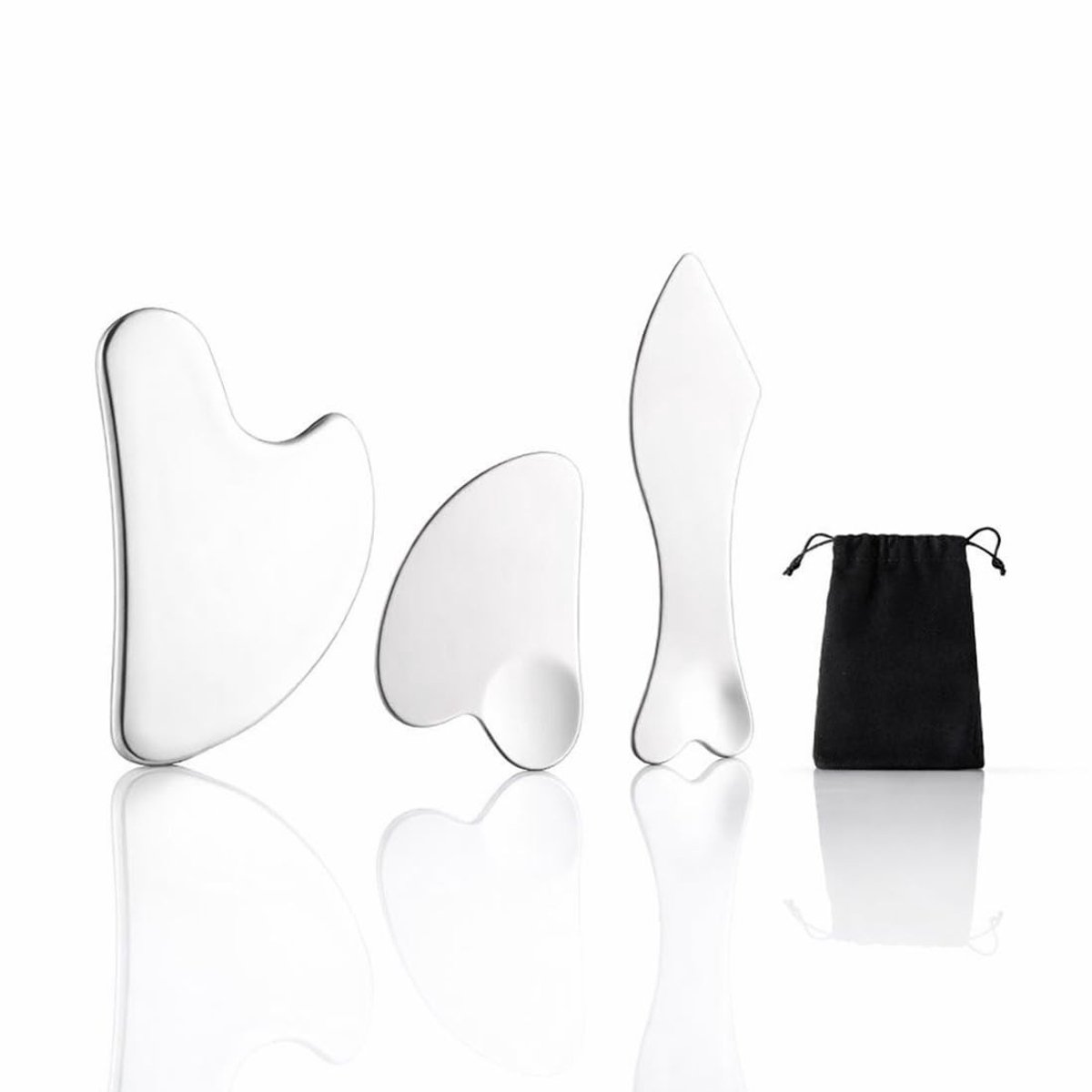 Dailygoods - Gua Sha Gezichtsgereedschap van Roestvrij Staal, 3 Stuks