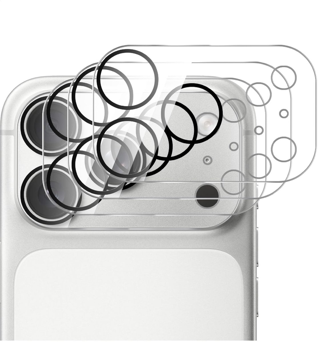 Dailygoods - Innovra - Dailygoods - 3D Geharde Glas Camerafolie voor iPhone 17 Pro (3 Stuks)