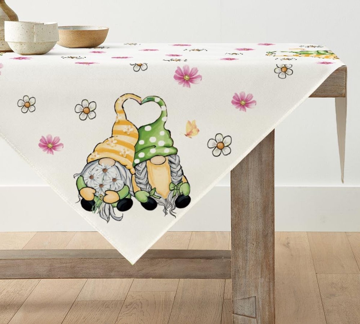 Dailygoods - Bloemen Tafelkleed 120 x 120 cm voor Binnen en Buiten
