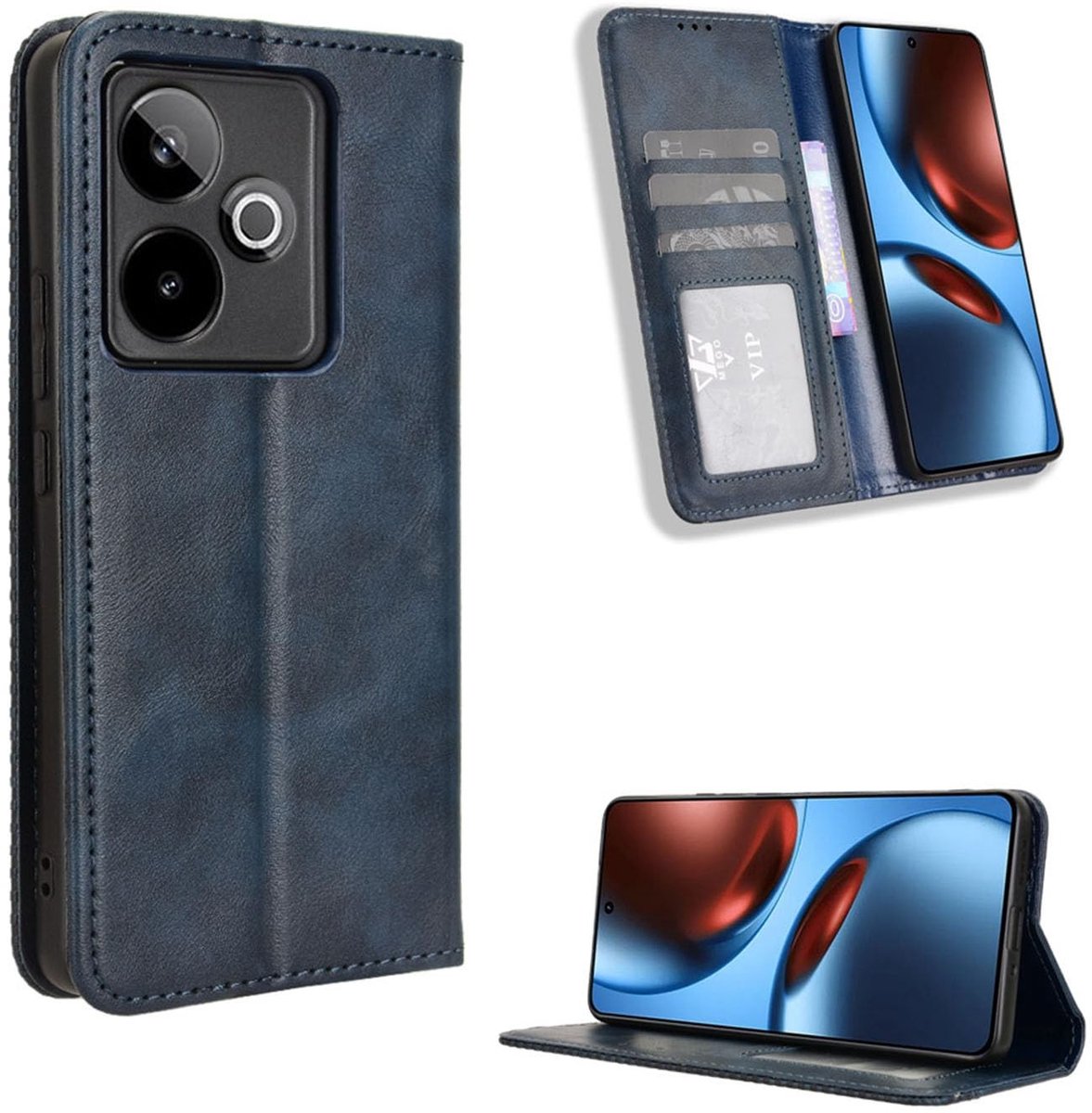 Dailygoods - Portemonnee-hoes voor Realme GT 7 5G met RFID-blokkeringsfunctie