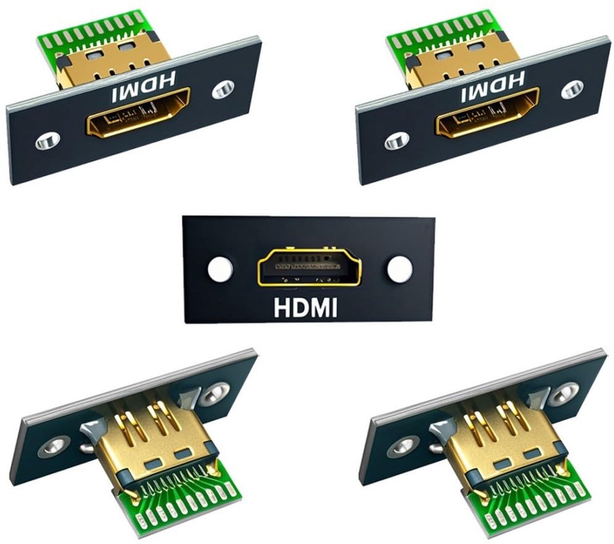 Dailygoods - Set van 5 HDMI 2.1 Aansluitingen voor Schakelpaneelmontage