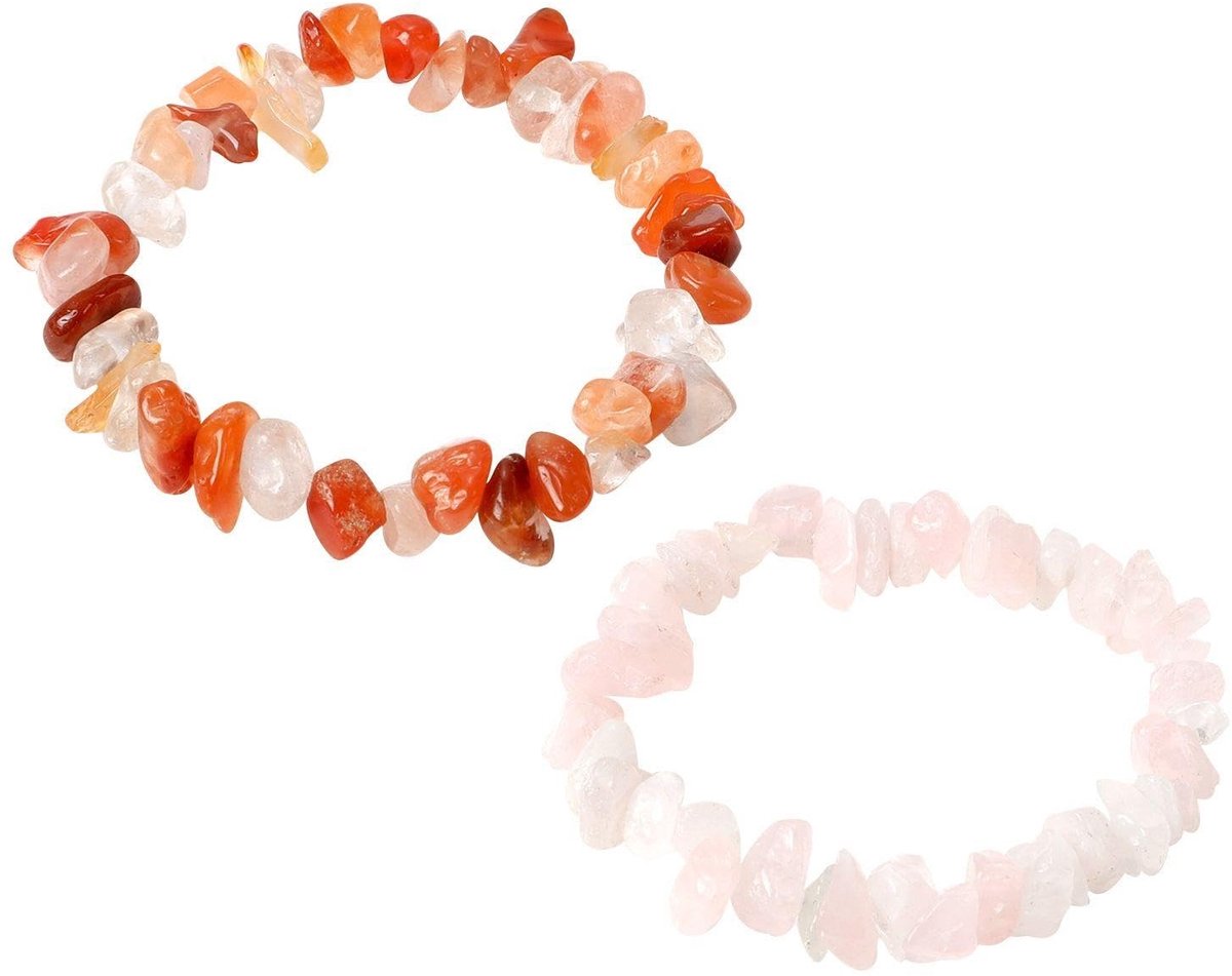 Dailygoods - Set van 2 Onregelmatige Kristalarmbanden voor Dames