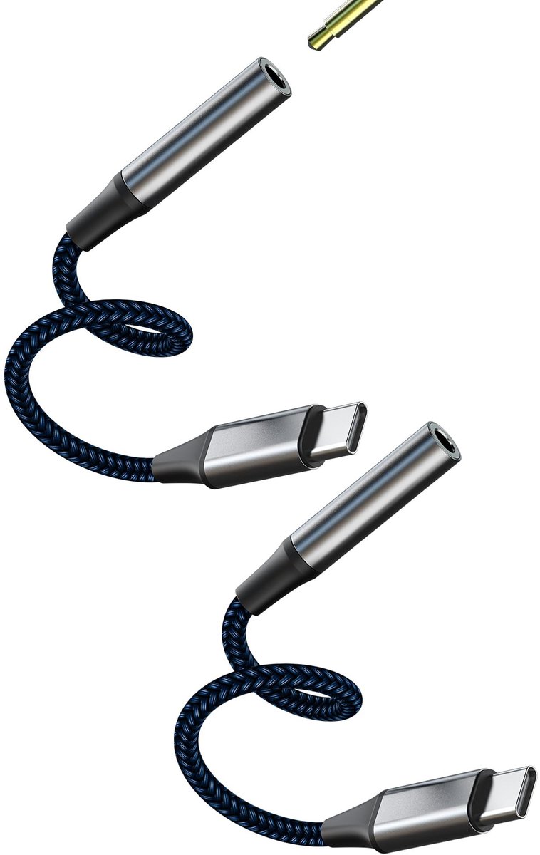 Dailygoods - 3,5 mm naar USB-C Adapter voor Hoofdtelefoon en Audioapparatuur
