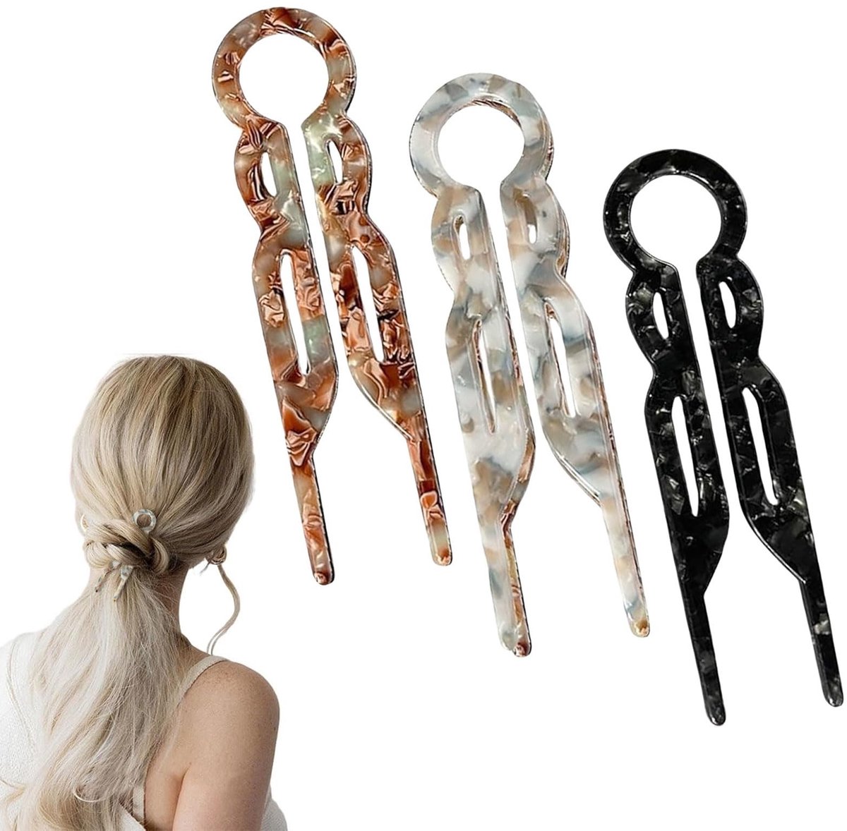 Dailygoods - Set van 3 Elegante Franse Haarnadels voor Styling