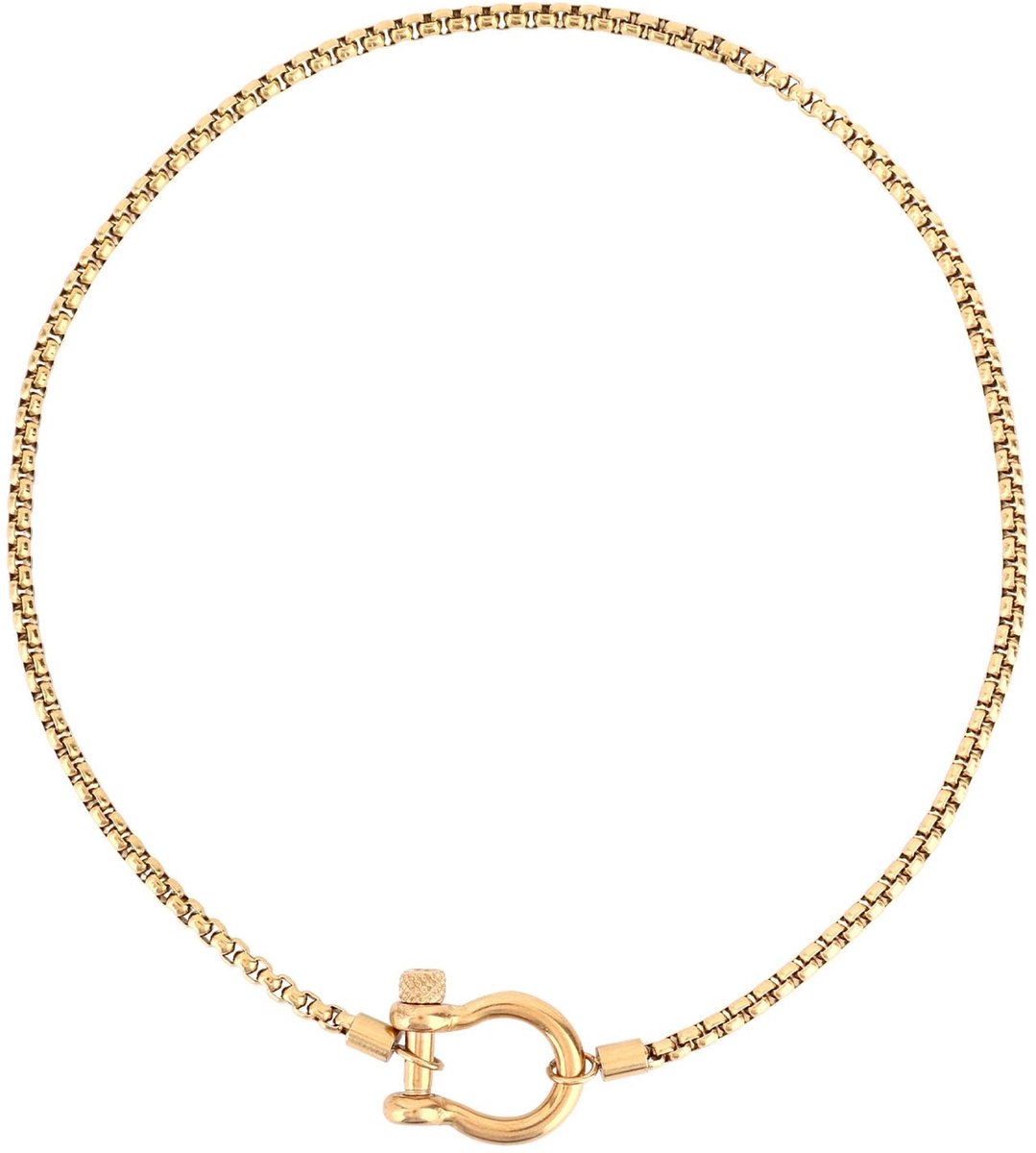 Dailygoods - Roestvrijstalen Karabijnhaak Ketting voor Mode-Sieraden