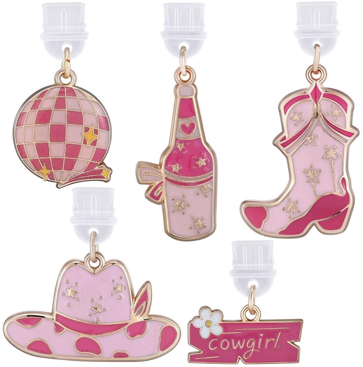 Dailygoods - 5 Stuks Roze Antistof Plug Cover voor Mobiele Telefoon