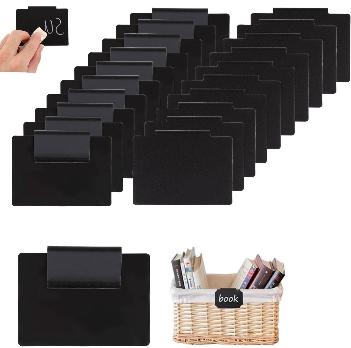 Dailygoods - Set van 20 Etikettenhouders met Clips