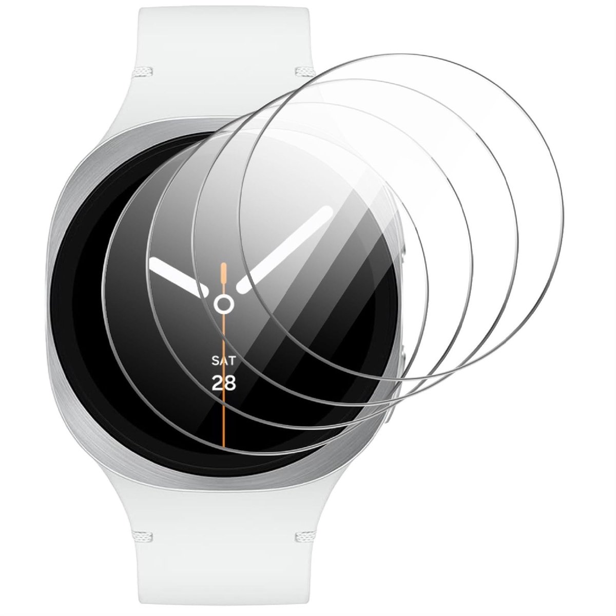Dailygoods - 4 Stuks Gehard Glas Screen Protector voor Samsung Galaxy Watch 8