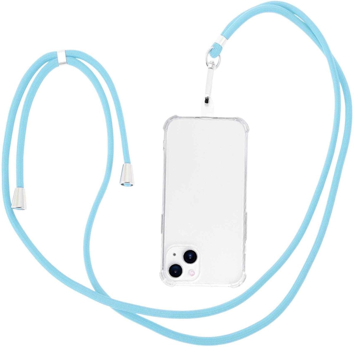 Dailygoods - Universele Telefoonketting in Deep Sky Blue