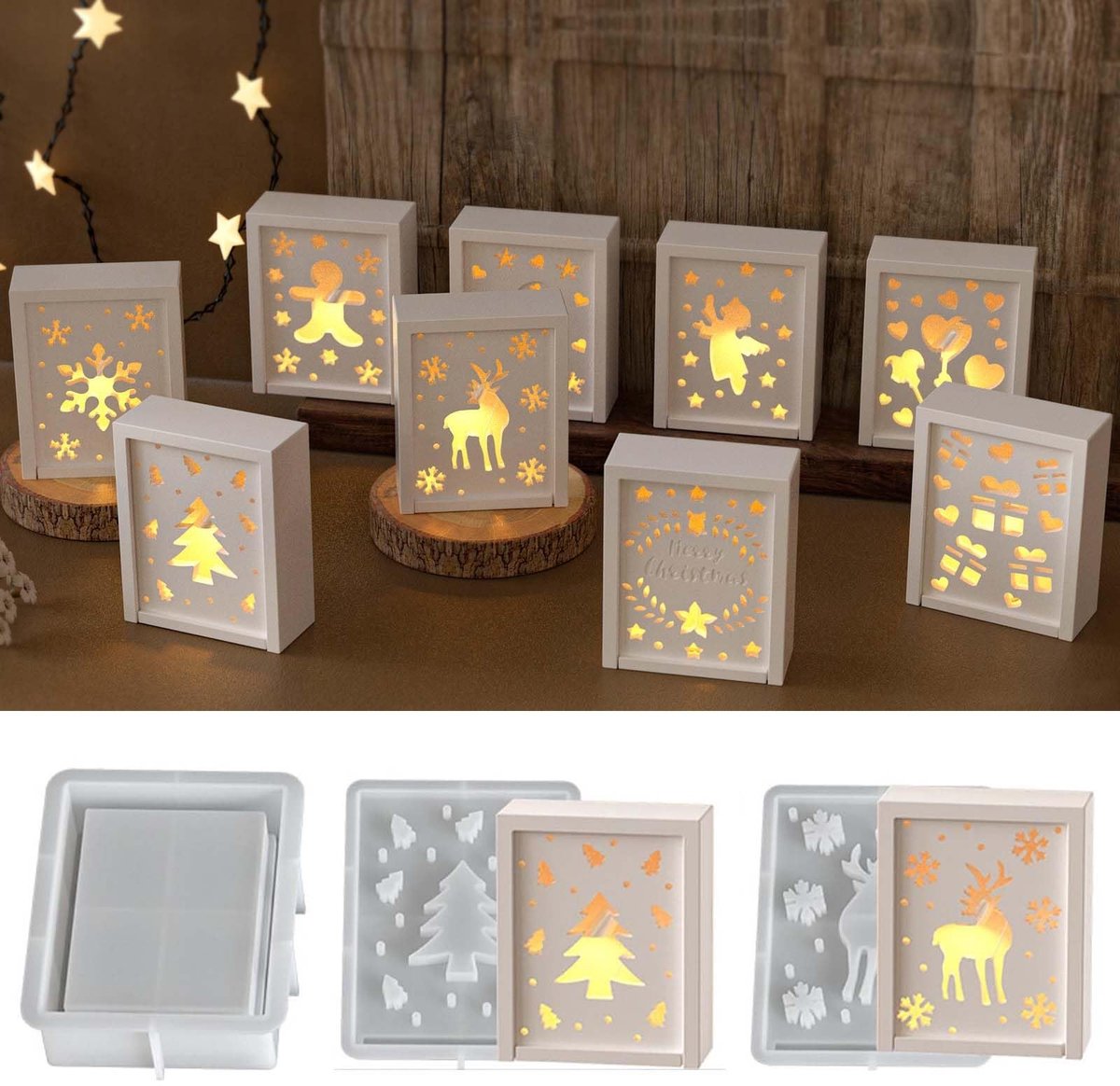 Dailygoods - Cosensi - Set van 3 Siliconen Vormen voor Creatieve Kerstdecoraties