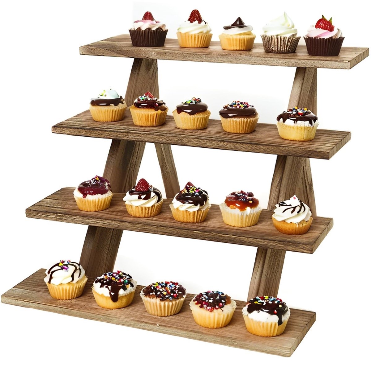 Dailygoods - 4-Tier Houten Display Stand voor Diverse Toepassingen