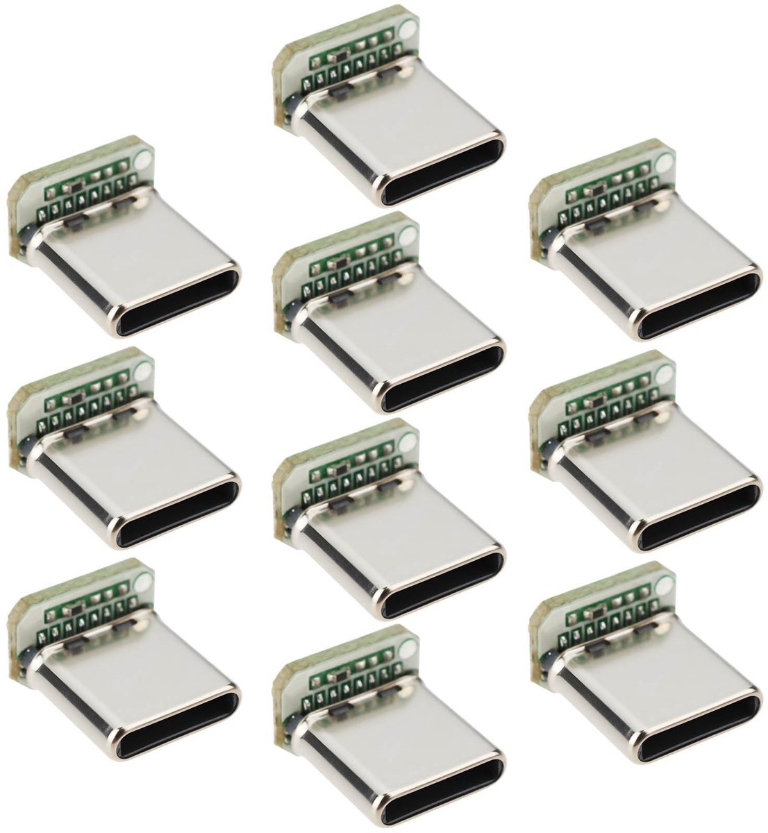 Dailygoods - Set van 10 USB 3.1 Type-C Connectoren voor Opladen en Dataoverdracht