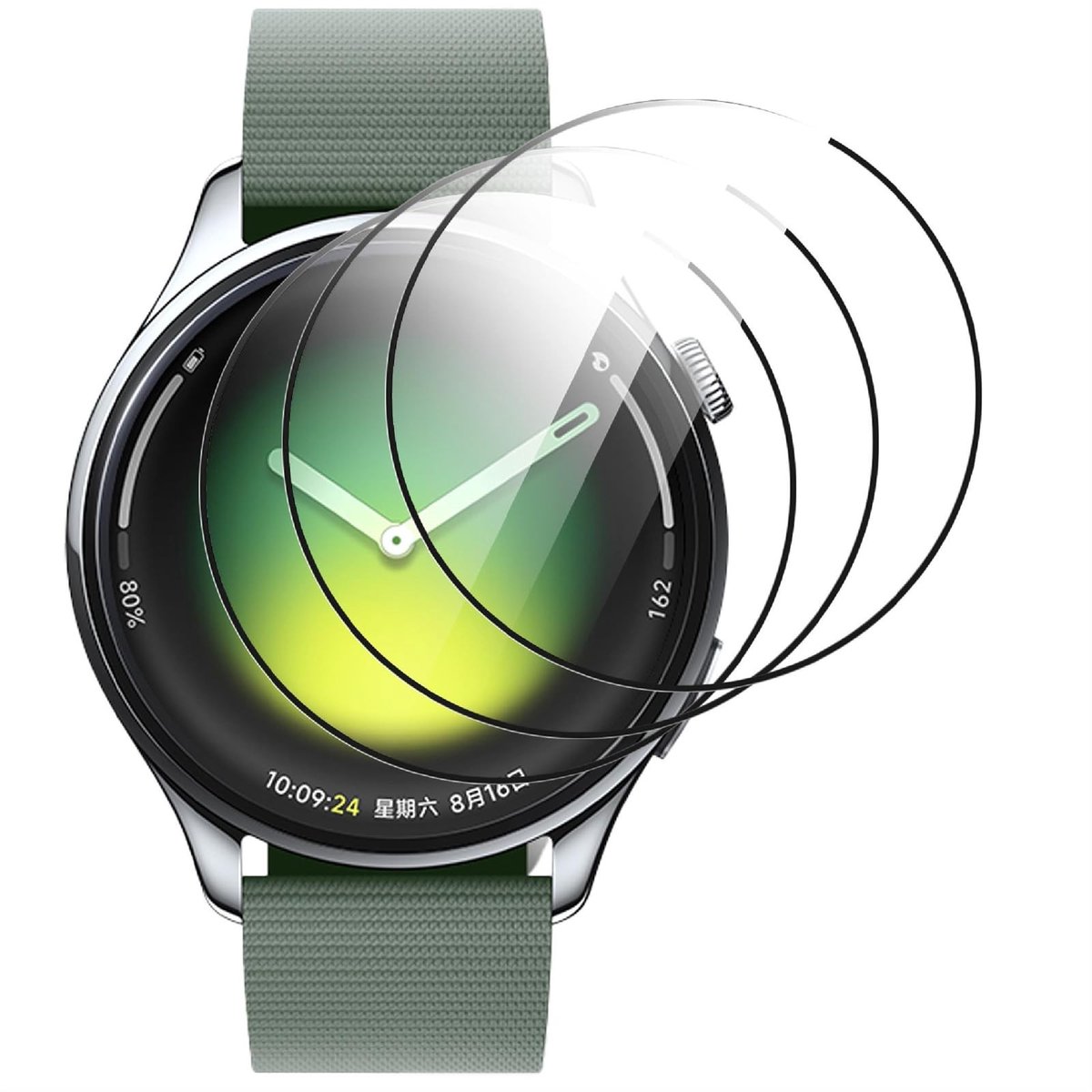 Dailygoods - 3-pack Schermbeschermer voor Xiaomi Watch 5, Volledige Dekking