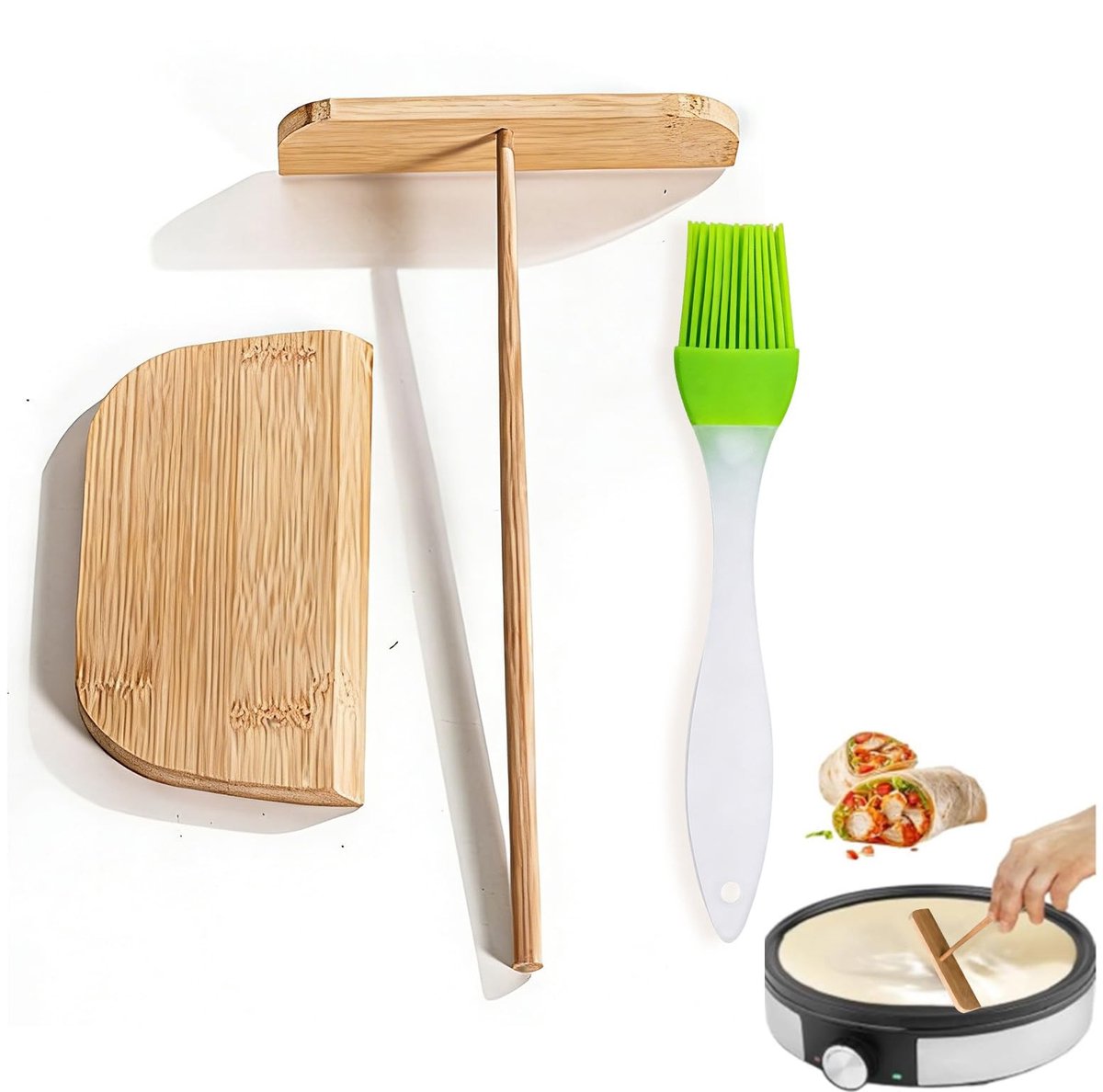 Dailygoods - Driedelige Pannenkoekenset met Spatel en Deegverdeler