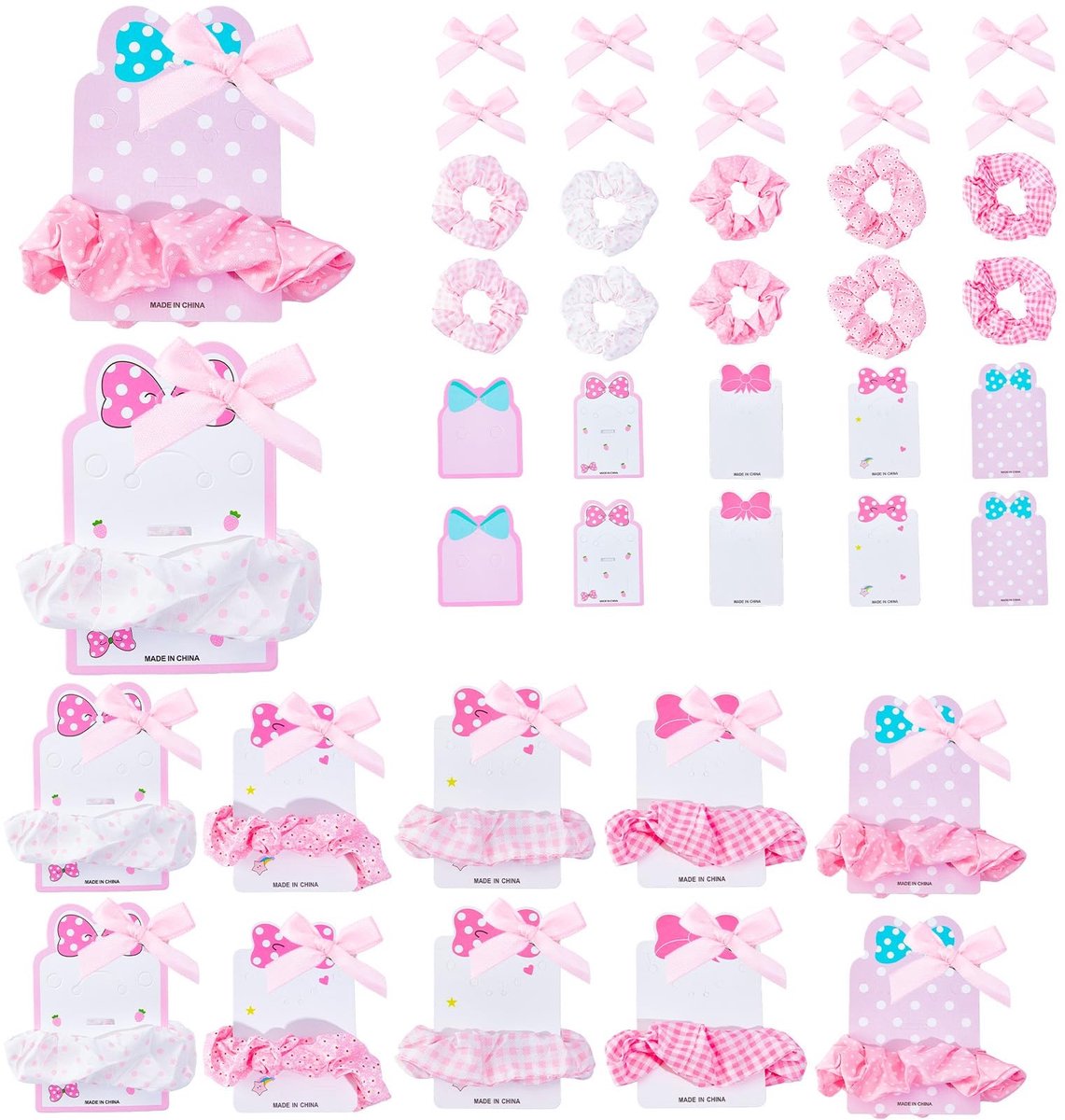 Dailygoods - Set van 10 Roze Haaraccessoires met Strik