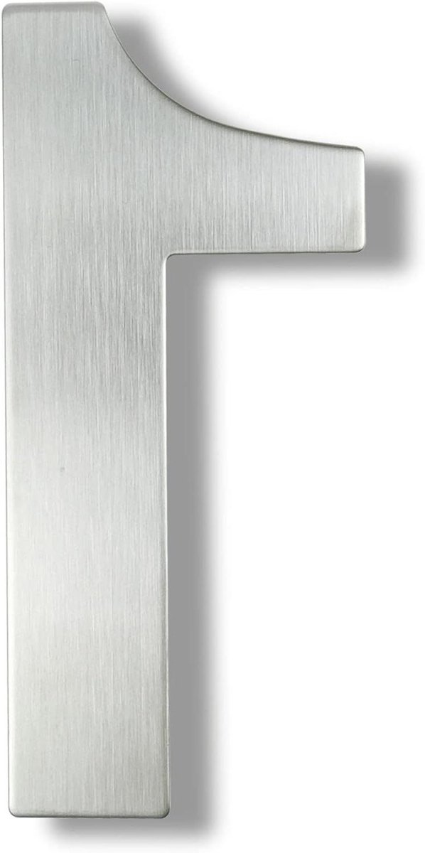Huisnummer RVS - Adresbord Modern - Huis Herkenbaar Maken - Zwart Gecoat - 20cm Hoog - Zilver