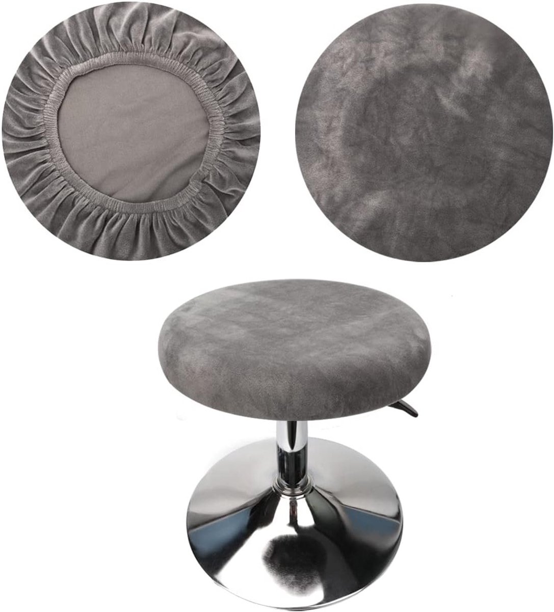 Ronde Velours Stoelhoezen van Luxe Stof, Diameter 30-40 cm, Elastisch en Wasbaar, Bescherming tegen Stof en Vlekken