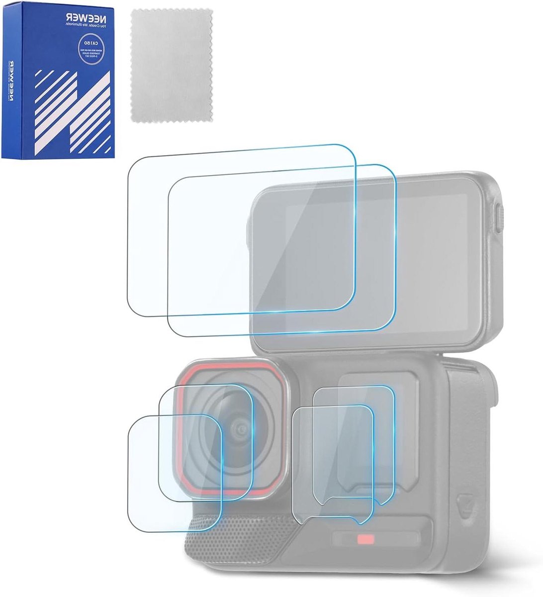 Scherm en lensbeschermers - Camera protectors - Camera beschermen - Gehard glas en PET - 2 stuks - Transparant