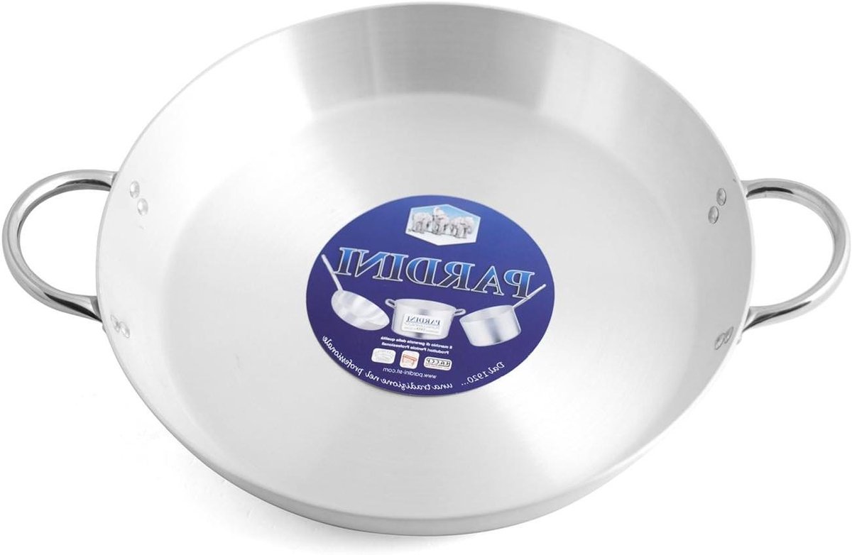 Steelpan met handgrepen - Aluminium pan - Koken en bereiden - Ovenbestendig - 32 cm - Grijs