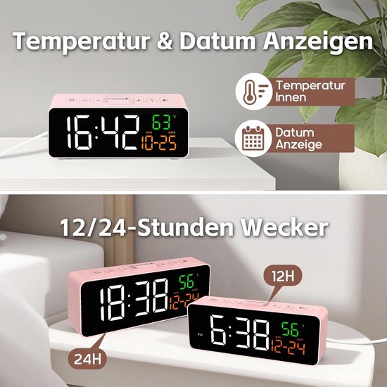 Kinderwekker - Digitale Wekker Slaapkamer - Slaaptrainer Kinderen - display klok — afbeelding 3
