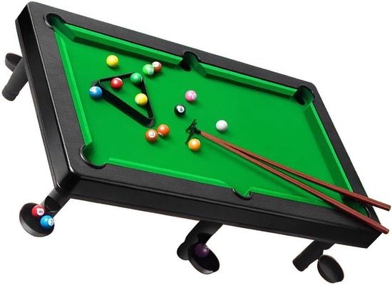 Mini Tafelpoolset - Draagbaar Biljartspel - Familie Plezier - Hoogwaardig ABS Materiaal - 56 x 34 x 16 cm - Groen van mini — afbeelding 4