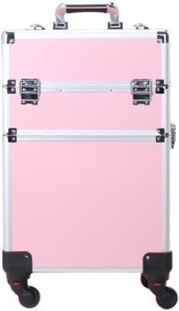 Beauty Trolley - Make-up Koffer - Professioneel Gebruik - Aluminium Frame - 61 cm Hoog - Zwart
