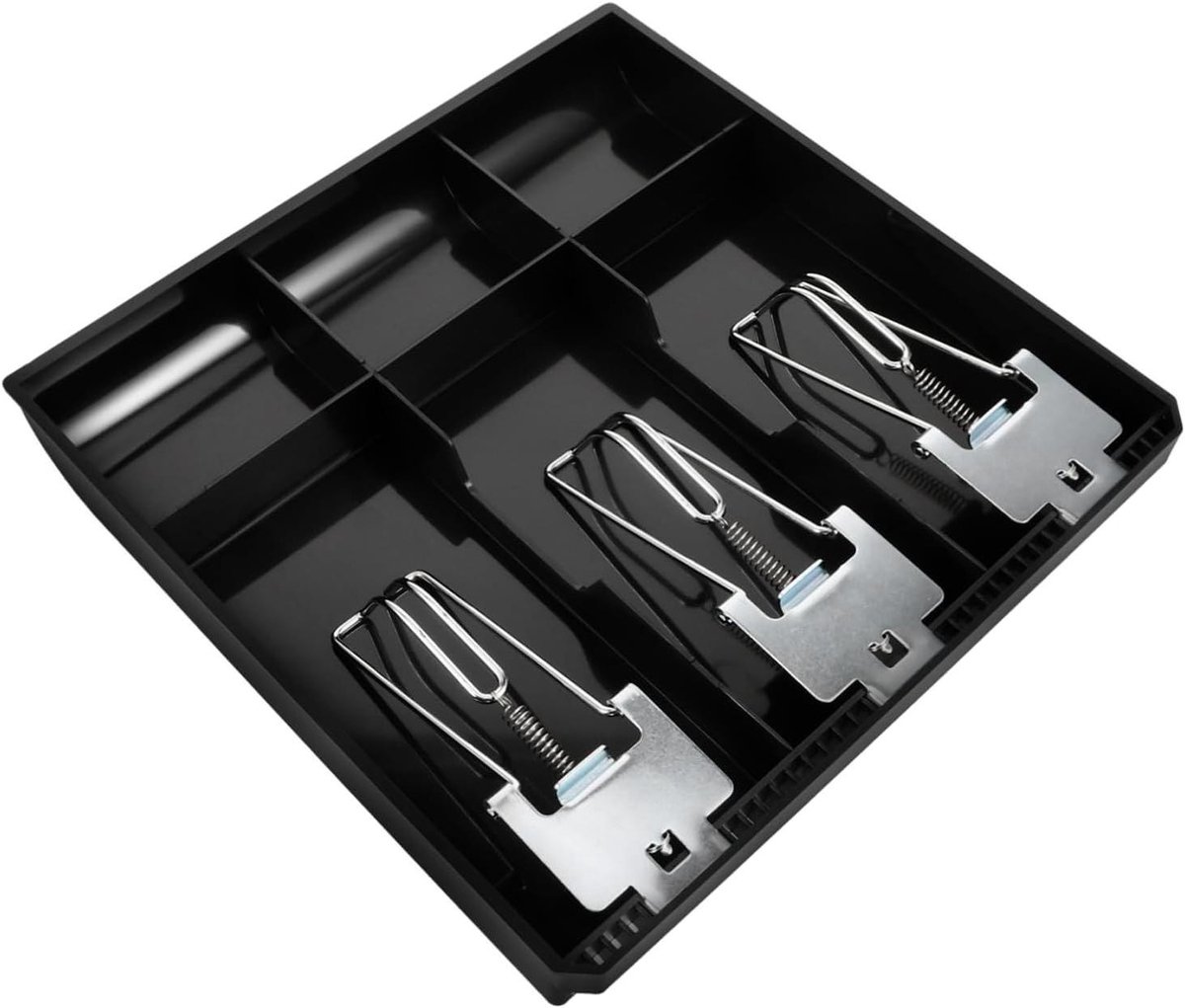 Kassalade Organizer - Wisselbak Geld - Geld Sorteren - Meerdere Vakken - 24.6 cm - Zwart