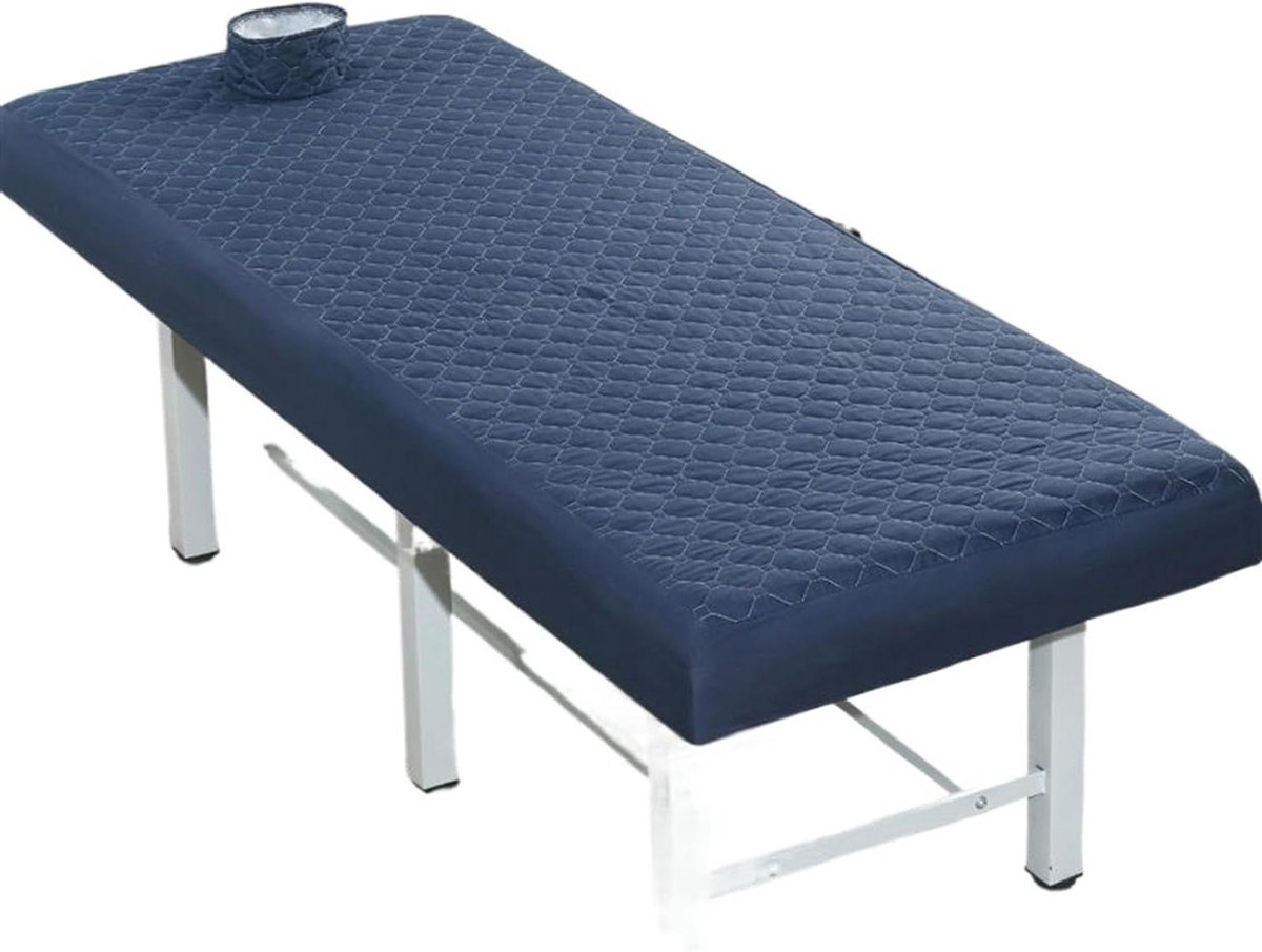 Schoonheid bedovertrek - Massage hoeslaken - Salon gebruik - Met open gat - 190 x 70 cm - Marineblauw