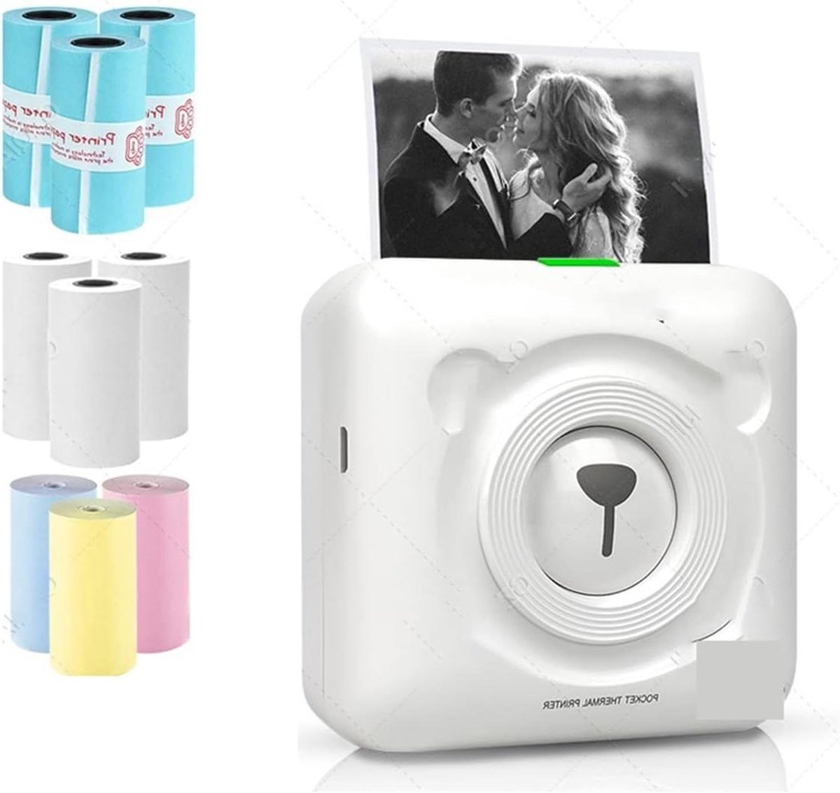 Thermische bonprinter - Mini printer - Aantekeningen maken - Draagbaar en lichtgewicht - 58 mm papierbreedte - Wit