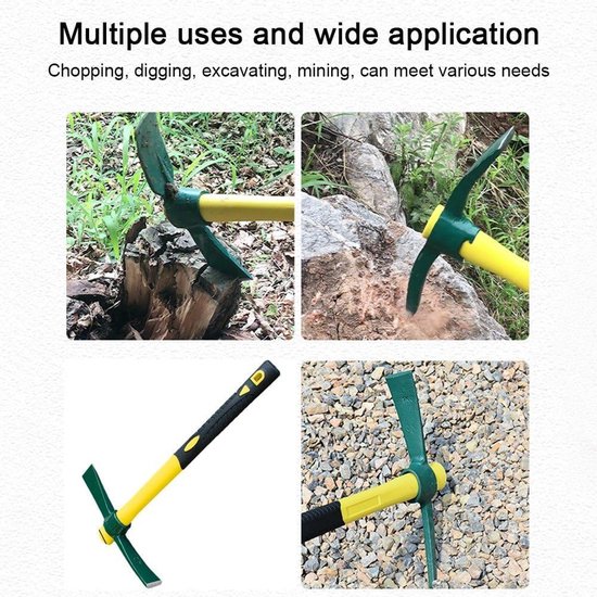15 Inches Pick Mattock Hole, Forged Weeding Garden Pick Axe with Fiberglass Handle Mattock Forged Adze Hoe for Gardening — afbeelding 3